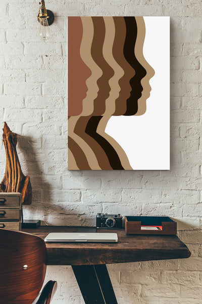 Abstract Faces Art Home Decor Wall Art Gift For International Women Day Canvas Framed Prints, Canvas