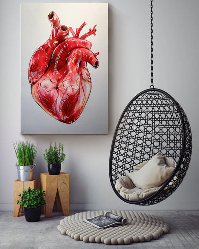 Cardiologist Amazing Heart Drawing Art Poster Canvas