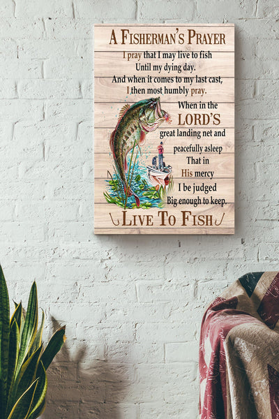 A Fisherman's Prayer Poster Christian Wall Art Gift For Fisherman, Fishing Out Lover, God Believer Canvas Framed Prints, Canvas