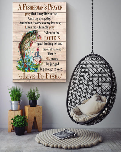 A Fisherman's Prayer Poster Christian Wall Art Gift For Fisherman, Fishing Out Lover, God Believer Canvas Framed Prints, Canvas
