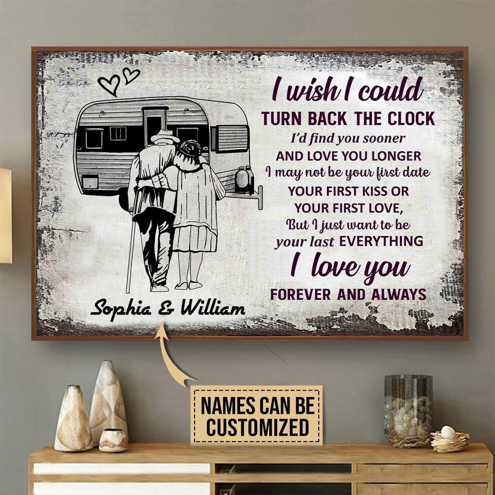 Aeticon Gifts Personalized Camping Sketch Turn Back The Clock Canvas