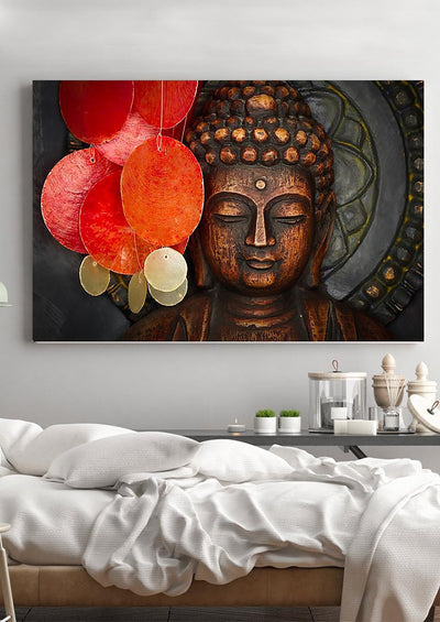 Buddhism Statue Spiritual Wall Art For Yoga Studio Decor Framed Prints, Canvas