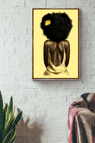 Black Girl Poster - Home Decor Wall Art - Gift For Black Live Matter Advocate, African Friend, Gender Equality Advocate Canvas Gallery Wrapped Canvas Framed Gift Idea Framed Prints, Canvas