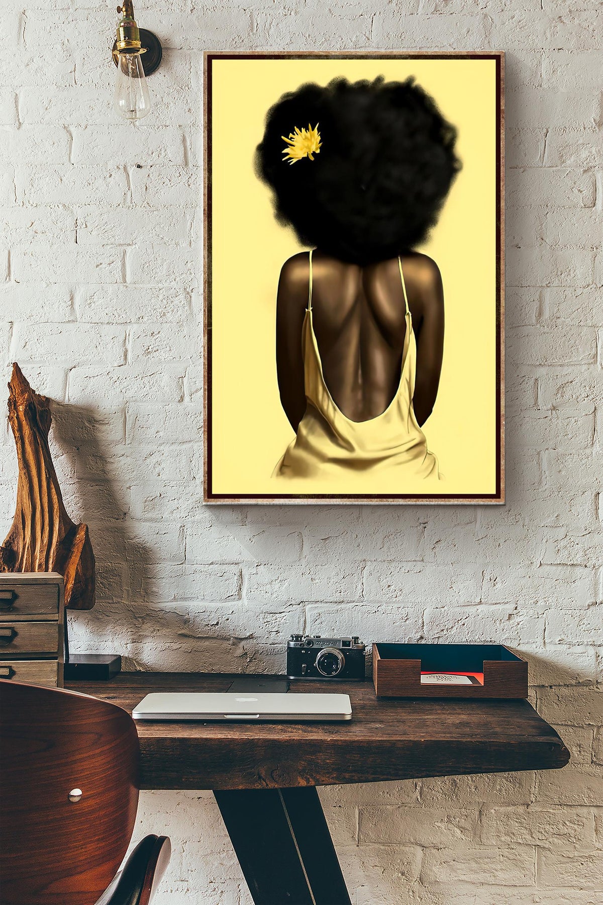 Black Girl Poster - Home Decor Wall Art - Gift For Black Live Matter Advocate, African Friend, Gender Equality Advocate Canvas Gallery Wrapped Canvas Framed Gift Idea Framed Prints, Canvas