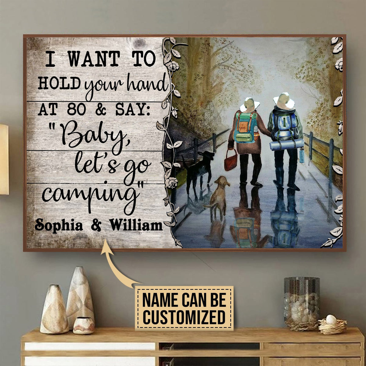 Aeticon Gifts Personalized Camping Hold Your Hand Canvas
