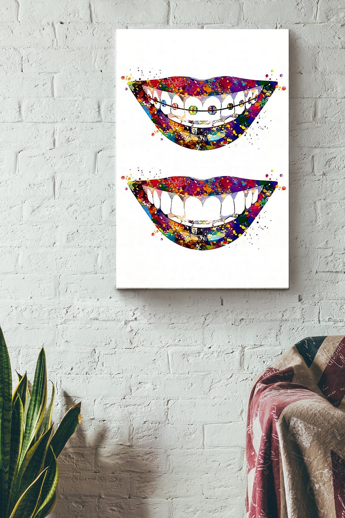 Art Smiles Colorful Art Poster Canvas Gallery Wrapped Canvas Framed Gift Idea
