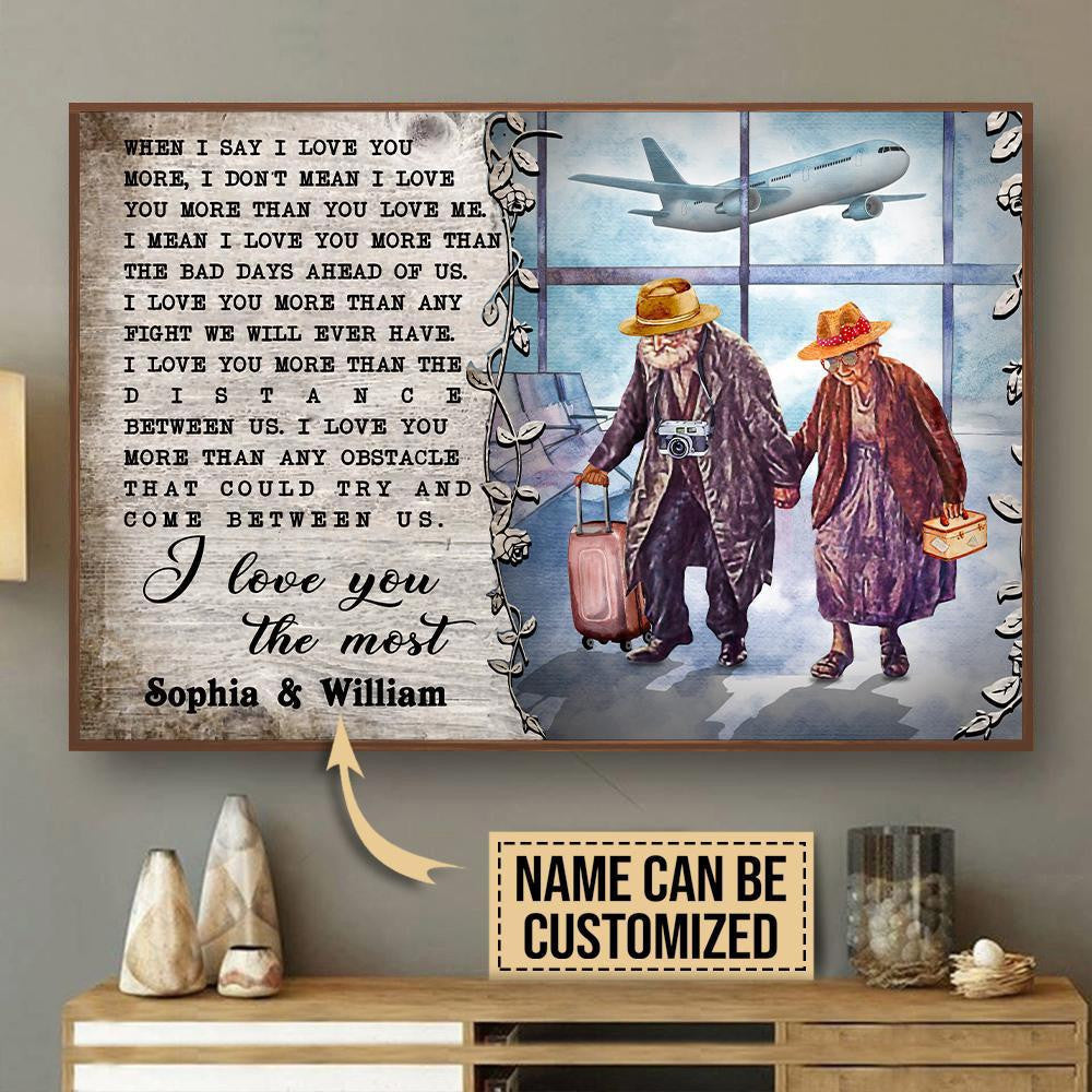 Aeticon Gifts Personalized Airplane Traveling I Love You The Most Canvas