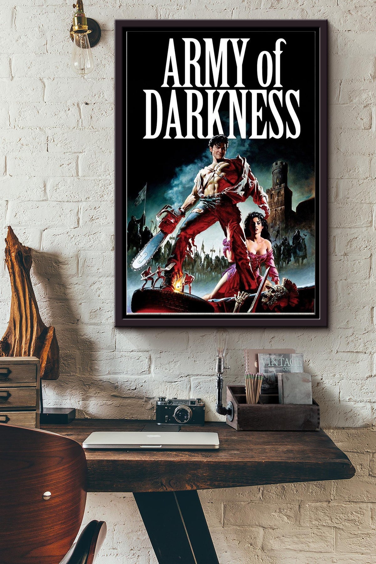 Army of Darkness Poster Framed Matte Canvas