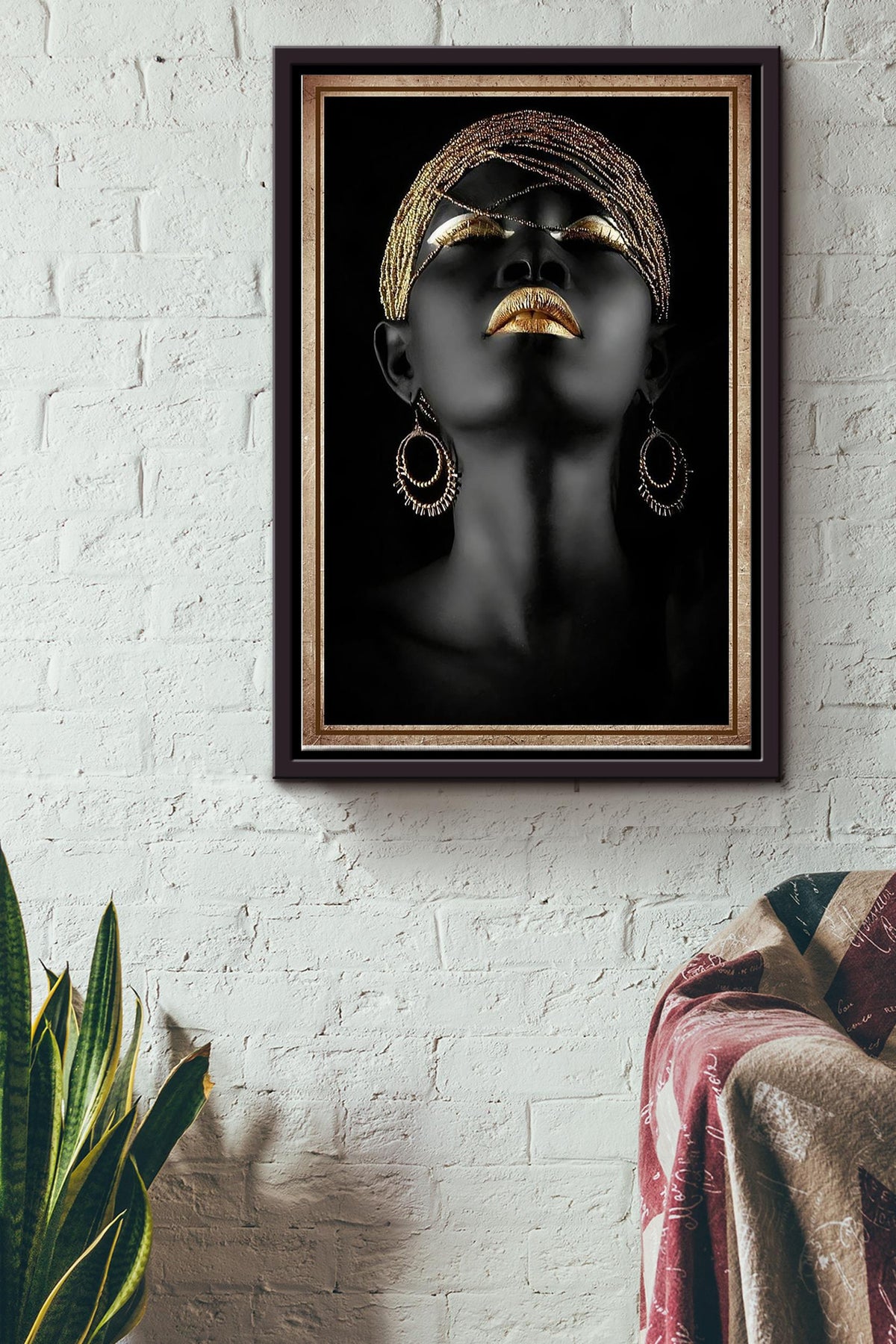 Black Women Art Poster Framed Matte Canvas
