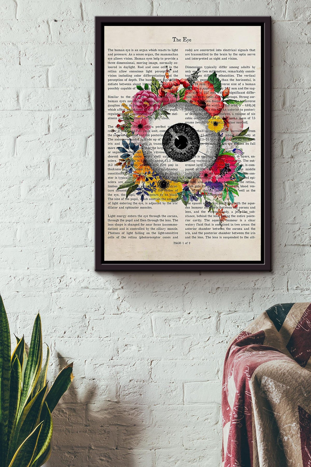 Flower Optometrist Eye Floral Wall Art Gift For Florist Flower Shop Farmhouse Decor Housewarming Framed Canvas Framed Prints, Canvas