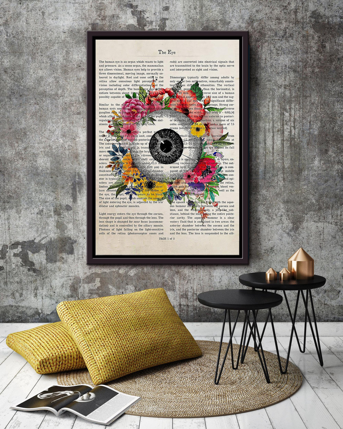Flower Optometrist Eye Floral Wall Art Gift For Florist Flower Shop Farmhouse Decor Housewarming Framed Canvas Framed Prints, Canvas