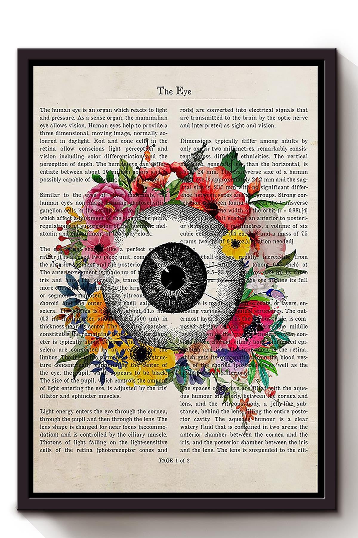Flower Optometrist Eye Floral Wall Art Gift For Florist Flower Shop Farmhouse Decor Housewarming Framed Canvas Framed Prints, Canvas