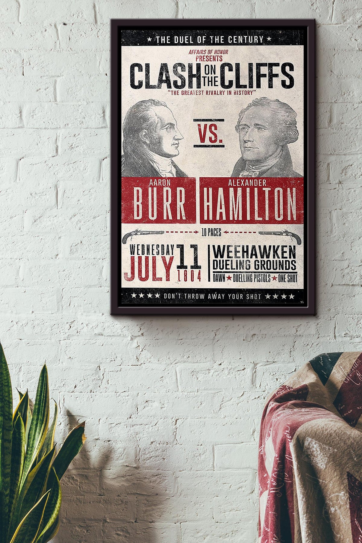 Alexander Hamilton Vs Aaron Burr Greatest Fight Funny Wall Art For Home Decor Housewarming Framed Canvas Framed Prints, Canvas