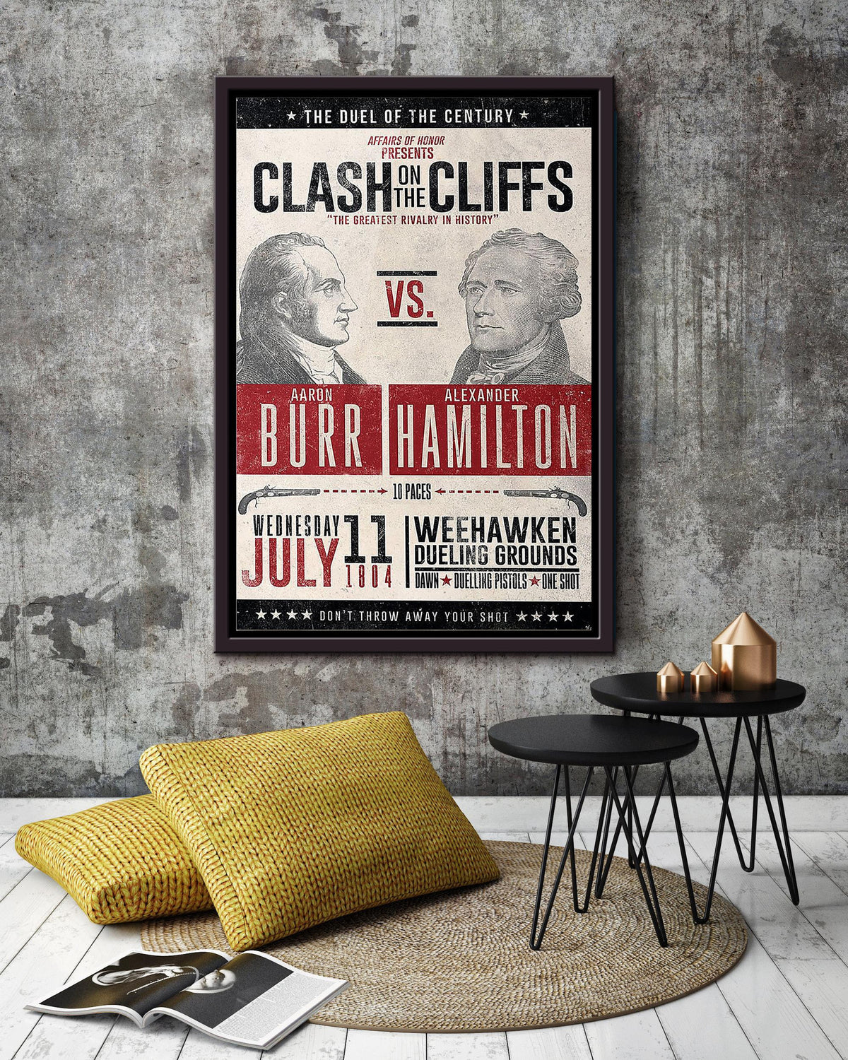 Alexander Hamilton Vs Aaron Burr Greatest Fight Funny Wall Art For Home Decor Housewarming Framed Canvas Framed Prints, Canvas