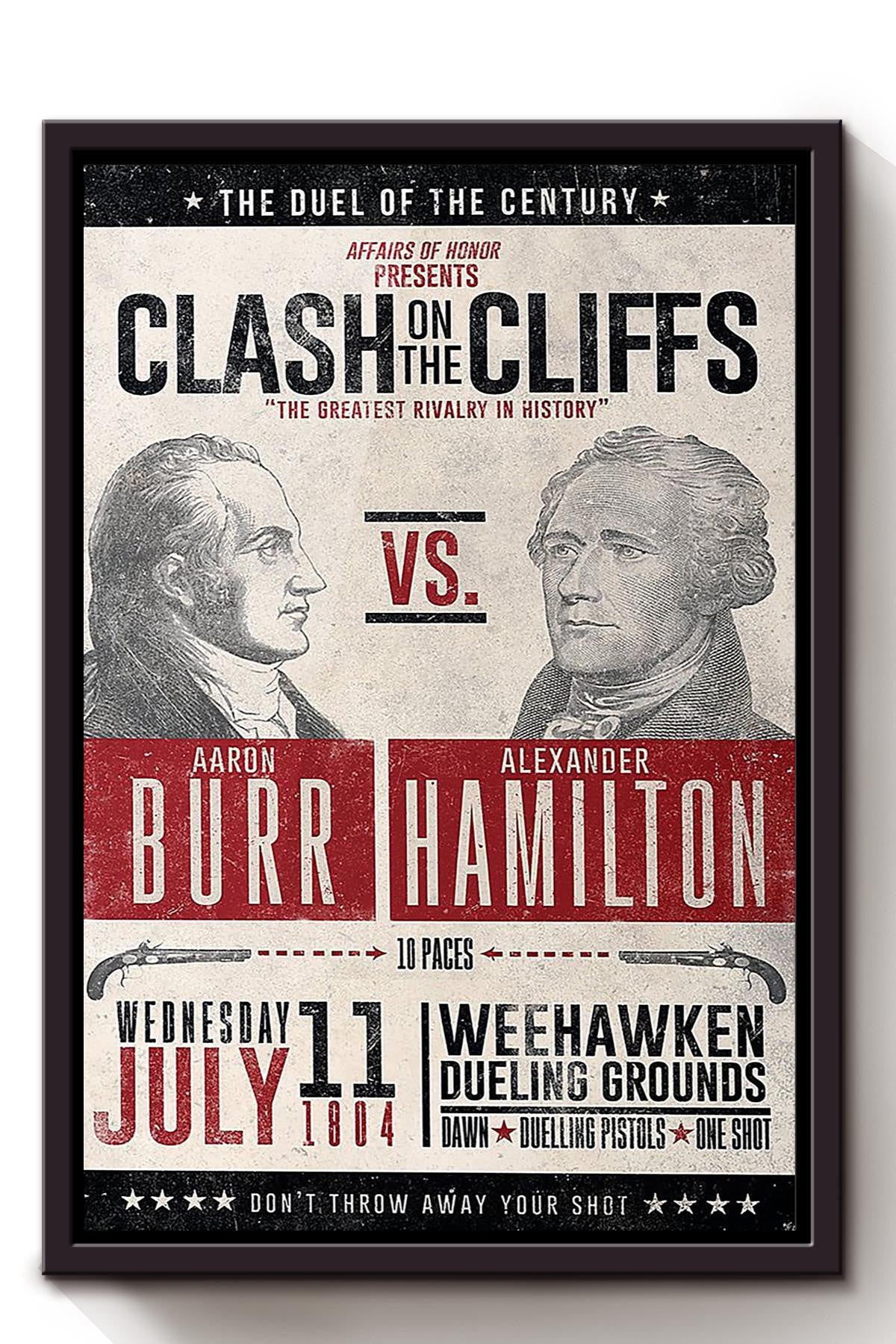 Alexander Hamilton Vs Aaron Burr Greatest Fight Funny Wall Art For Home Decor Housewarming Framed Canvas Framed Prints, Canvas
