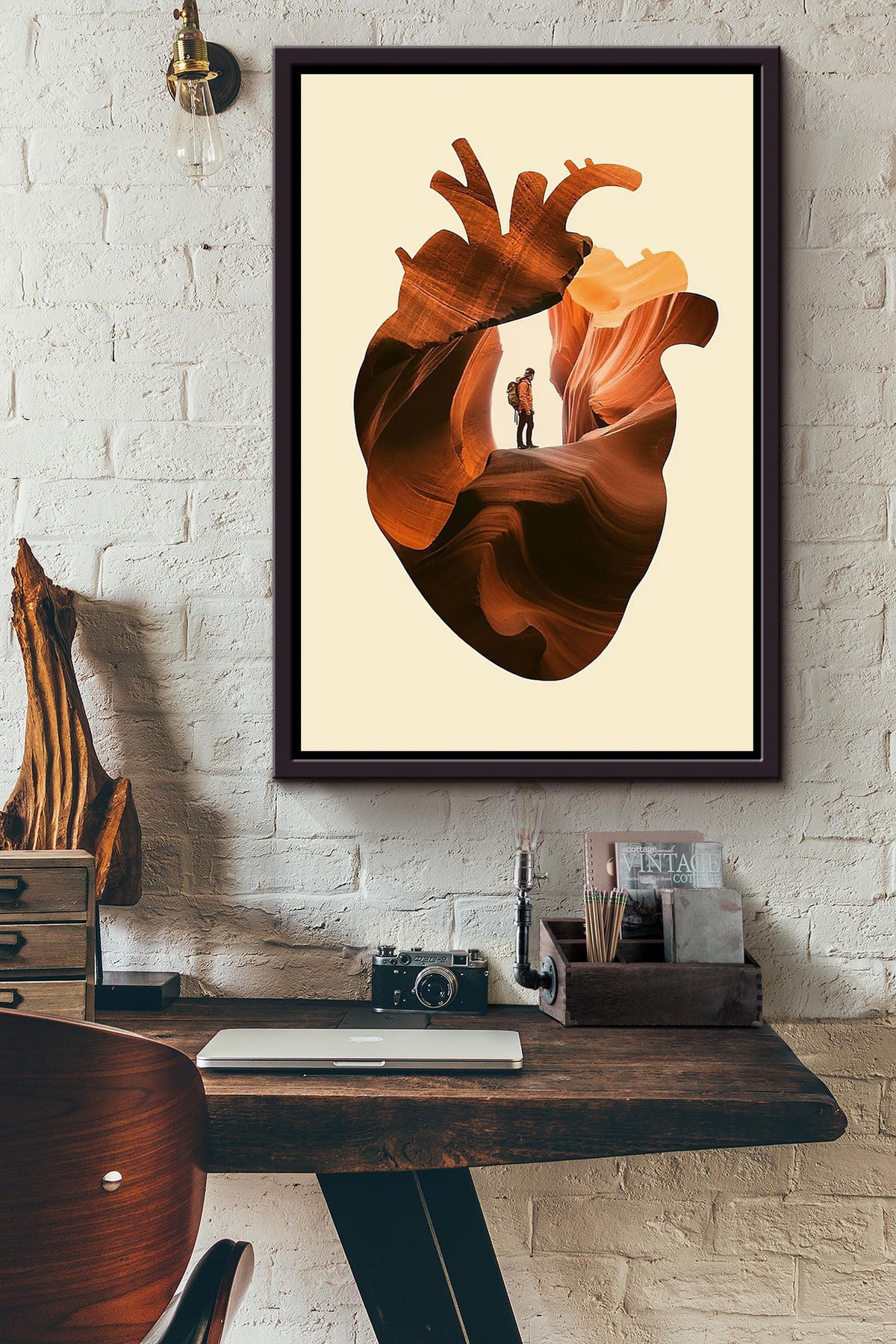 Cardiologist Heart Explorer Art Poster Framed Canvas