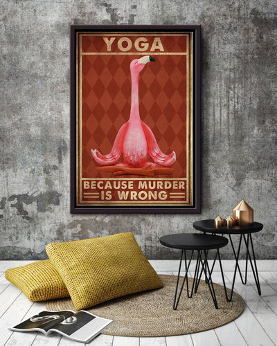Flamingo Yoga For Yoga Studio Decor Framed Canvas
