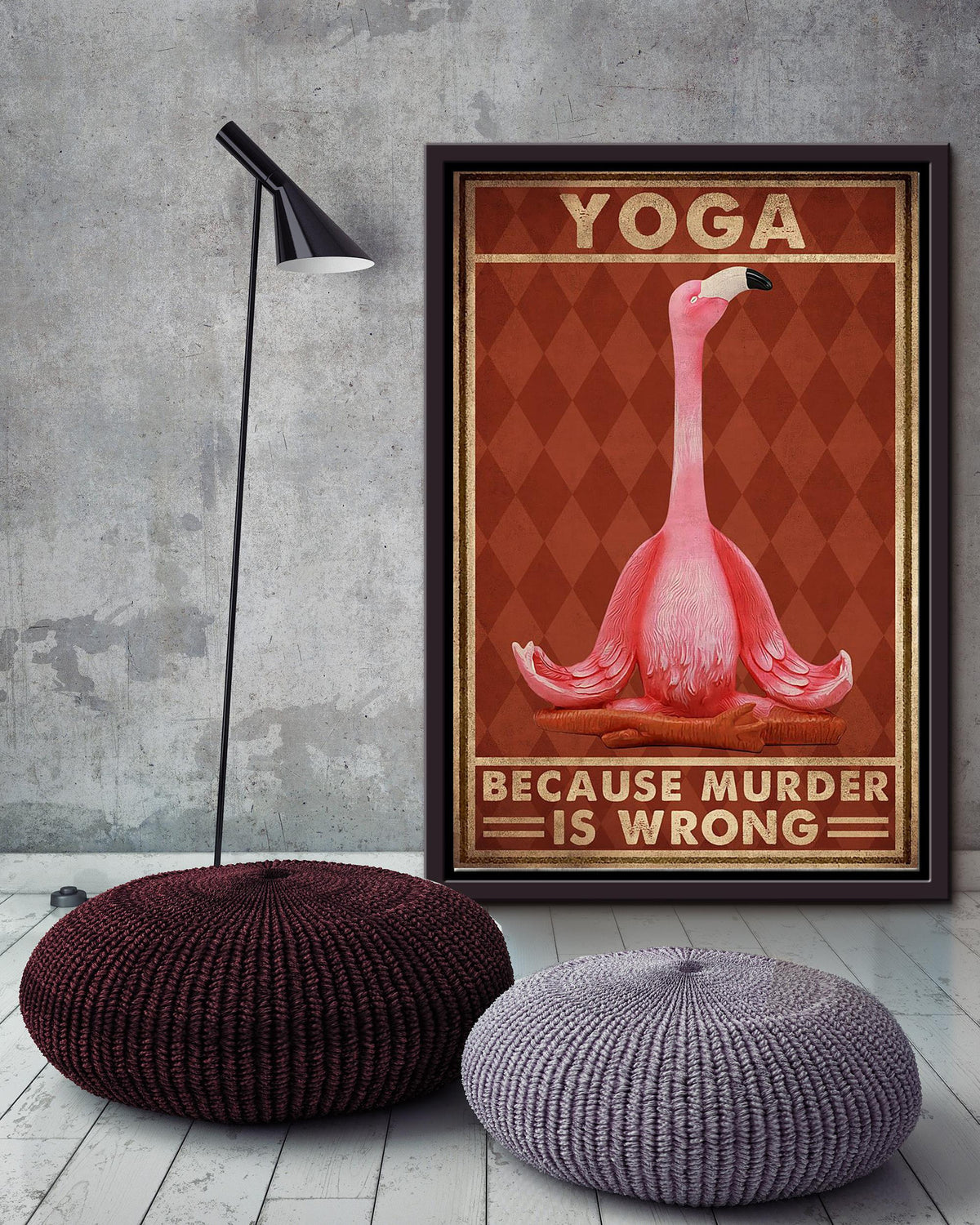 Flamingo Yoga For Yoga Studio Decor Framed Canvas