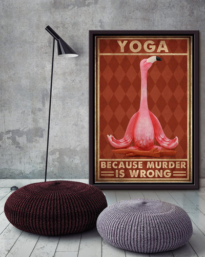 Flamingo Yoga For Yoga Studio Decor Framed Canvas