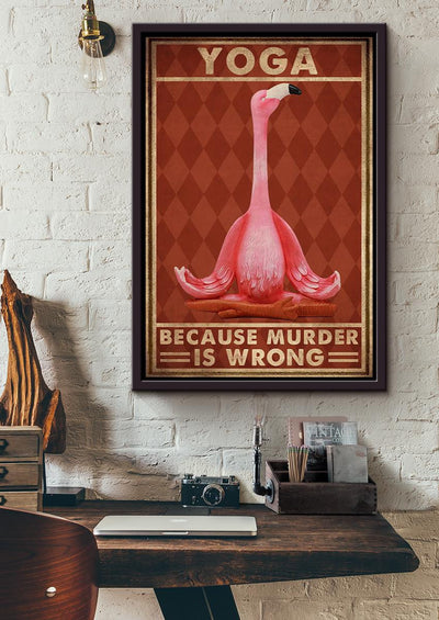 Flamingo Yoga For Yoga Studio Decor Framed Canvas