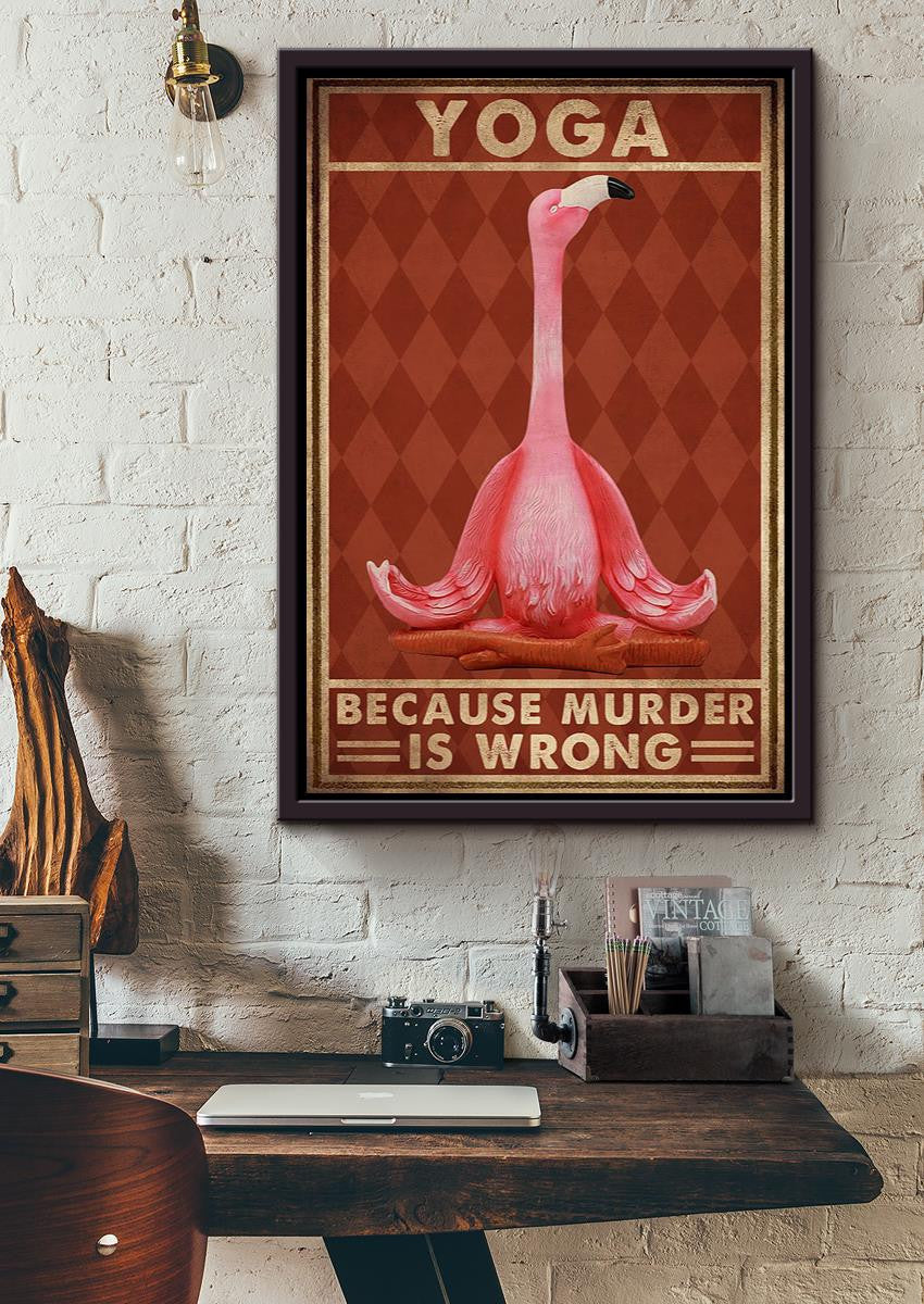 Flamingo Yoga For Yoga Studio Decor Framed Canvas