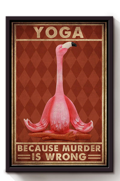 Flamingo Yoga For Yoga Studio Decor Framed Canvas