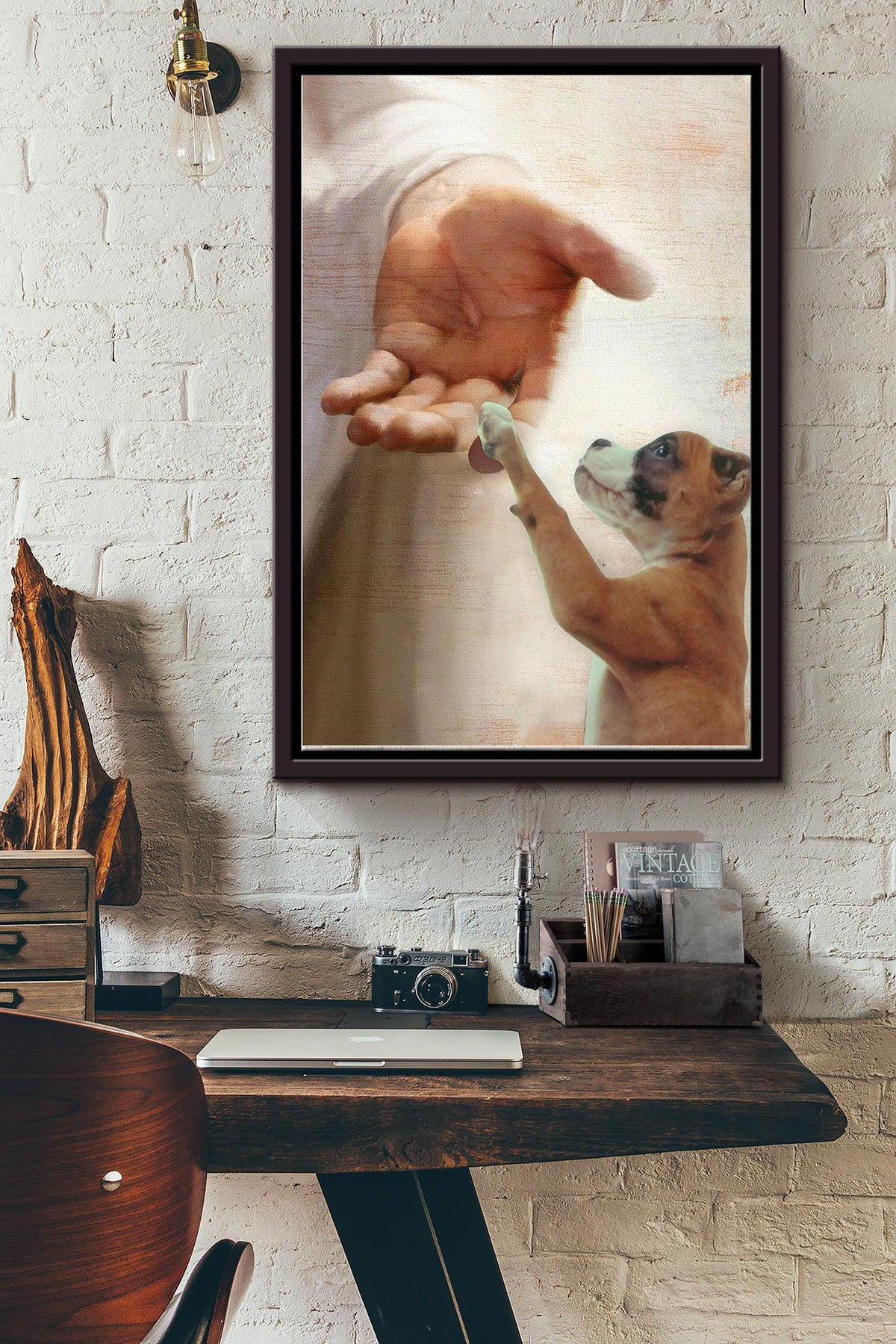 God Takes Boxer To The Heaven Poster Framed Matte Canvas