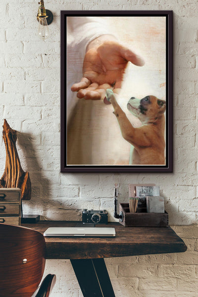 God Takes Boxer To The Heaven Poster Framed Matte Canvas