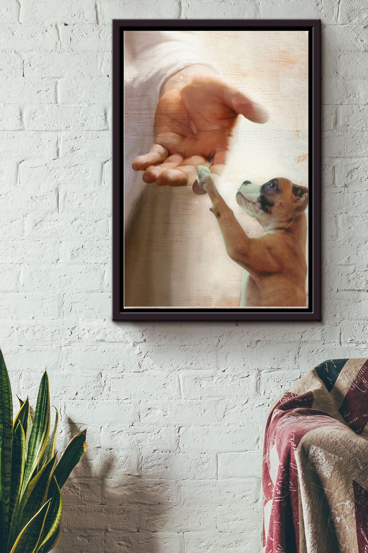 God Takes Boxer To The Heaven Poster Framed Matte Canvas