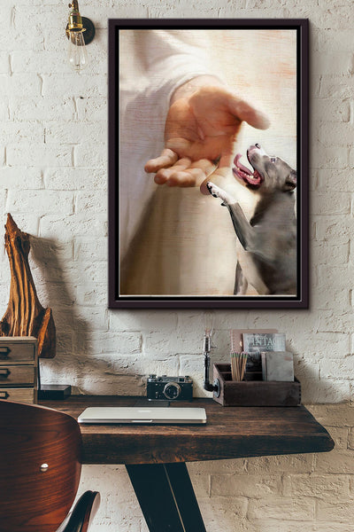 God Takes Pitbull To The Heaven Poster Framed Matte Canvas
