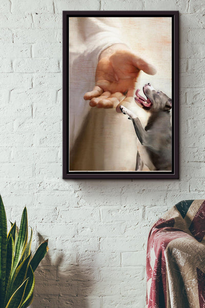 God Takes Pitbull To The Heaven Poster Framed Matte Canvas