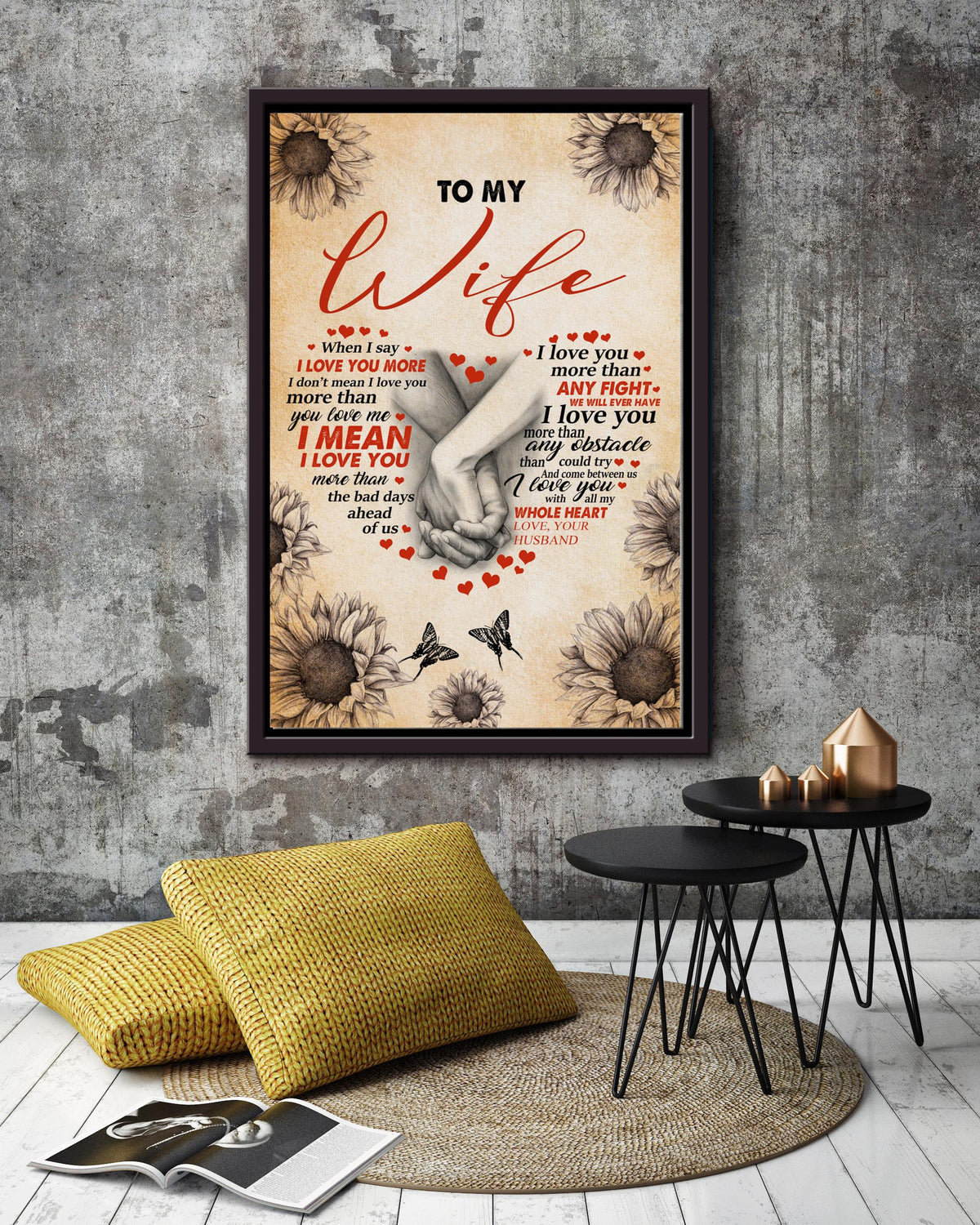 Loving Letter From Husband To Wife Gift For Valentine Wedding Anniversary 03 Framed Canvas