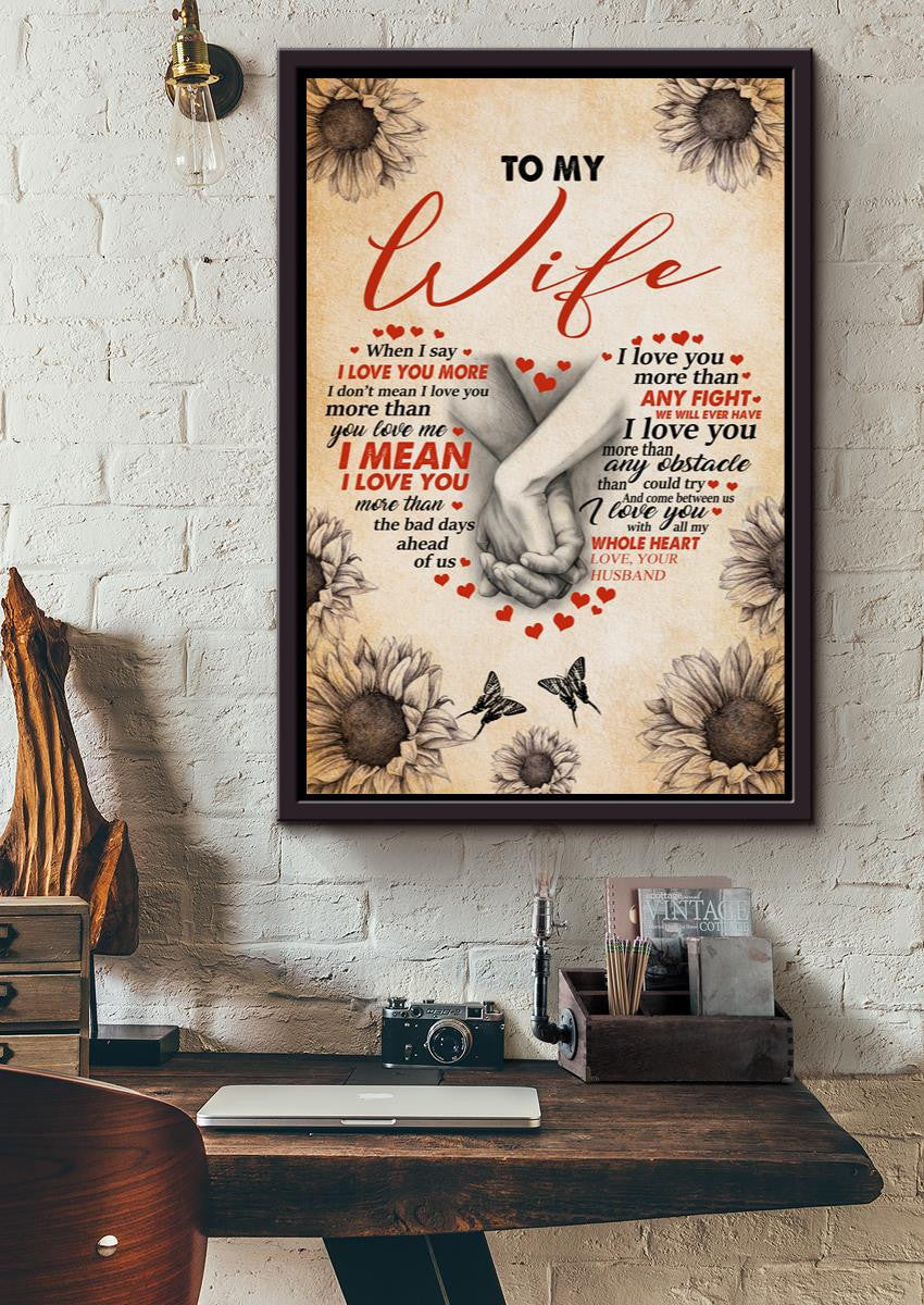 Loving Letter From Husband To Wife Gift For Valentine Wedding Anniversary 03 Framed Canvas