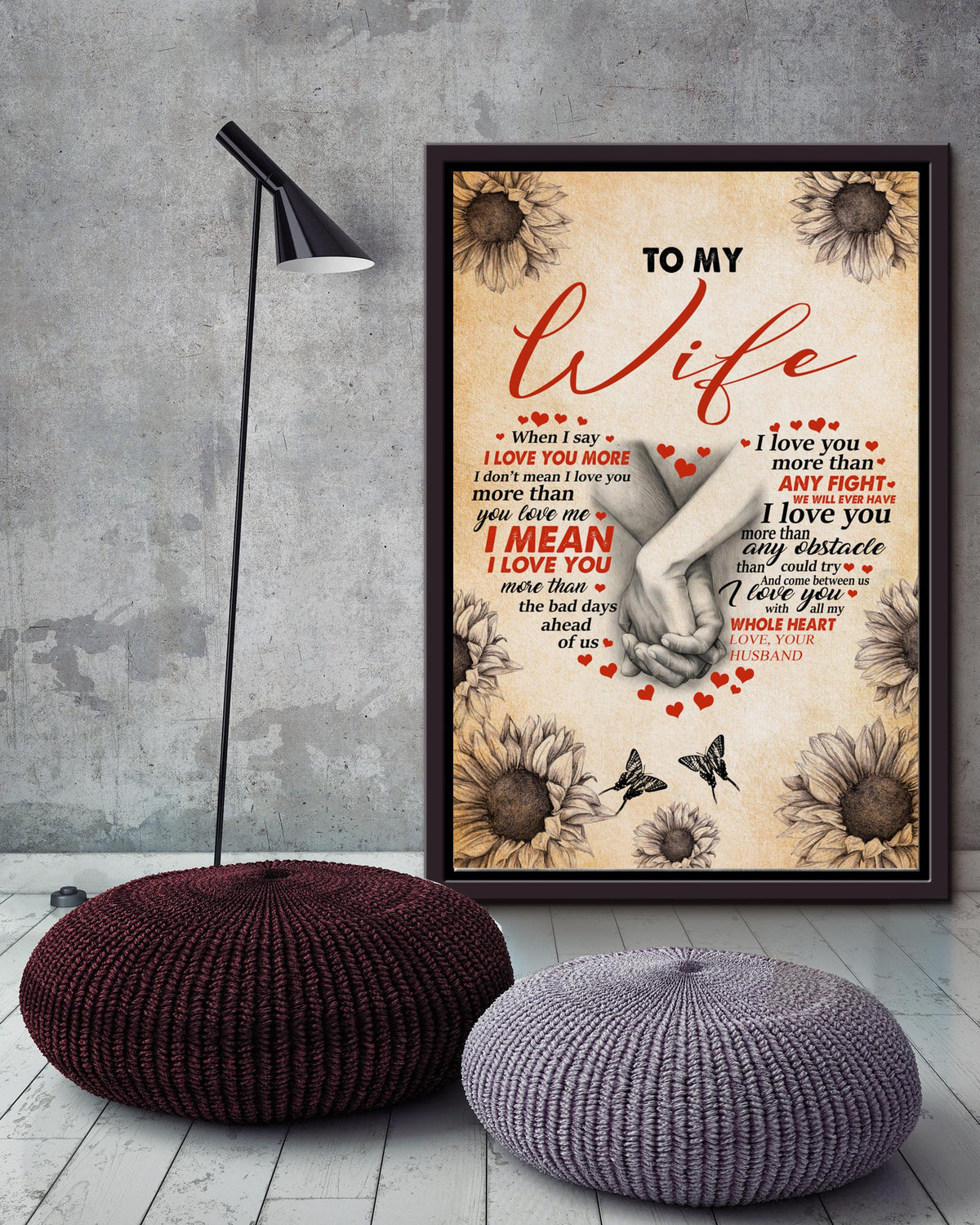 Loving Letter From Husband To Wife Gift For Valentine Wedding Anniversary 03 Framed Canvas