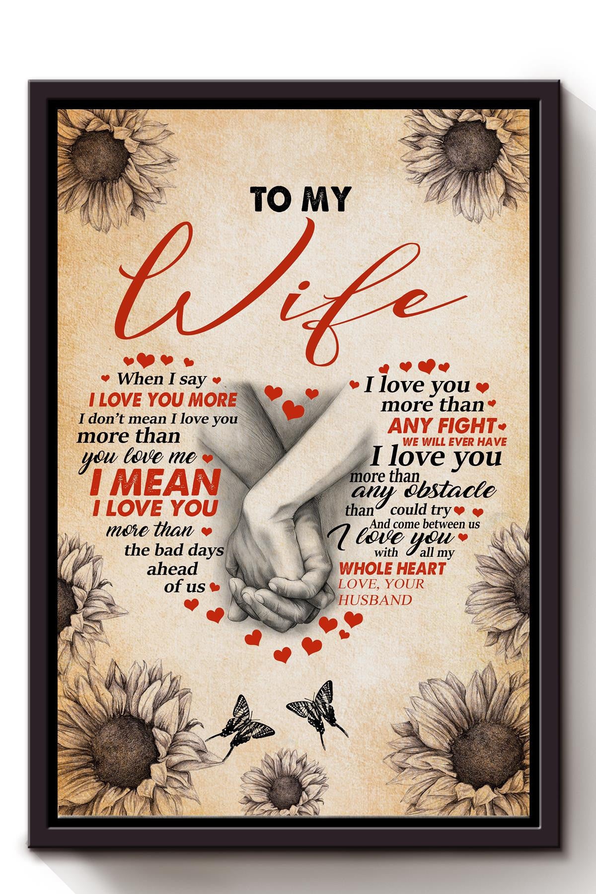 Loving Letter From Husband To Wife Gift For Valentine Wedding Anniversary 03 Framed Canvas
