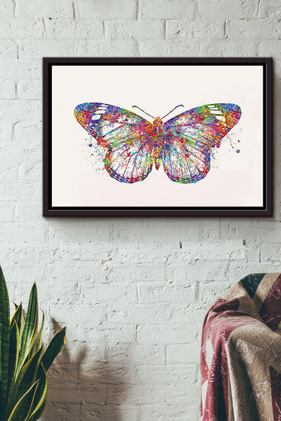 Butterfly Watercolor Art n Framed Matte Canvas