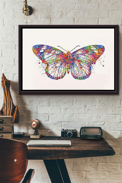 Butterfly Watercolor Art n Framed Matte Canvas