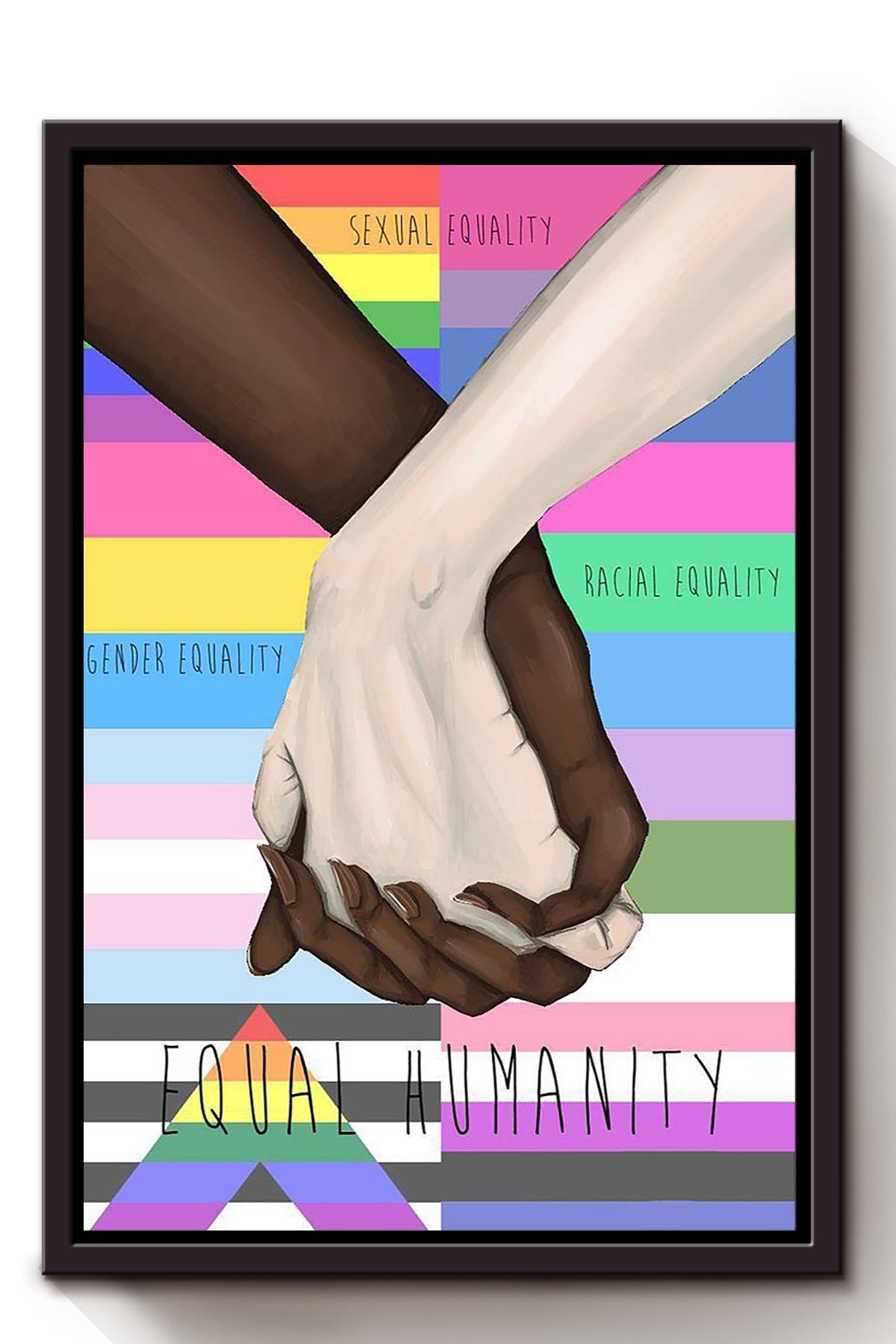 Lgbt Stands For Humanity Fight For Equality Gift For Pride Month Days Gay Lesbian Trans Bisexsual Framed Canvas