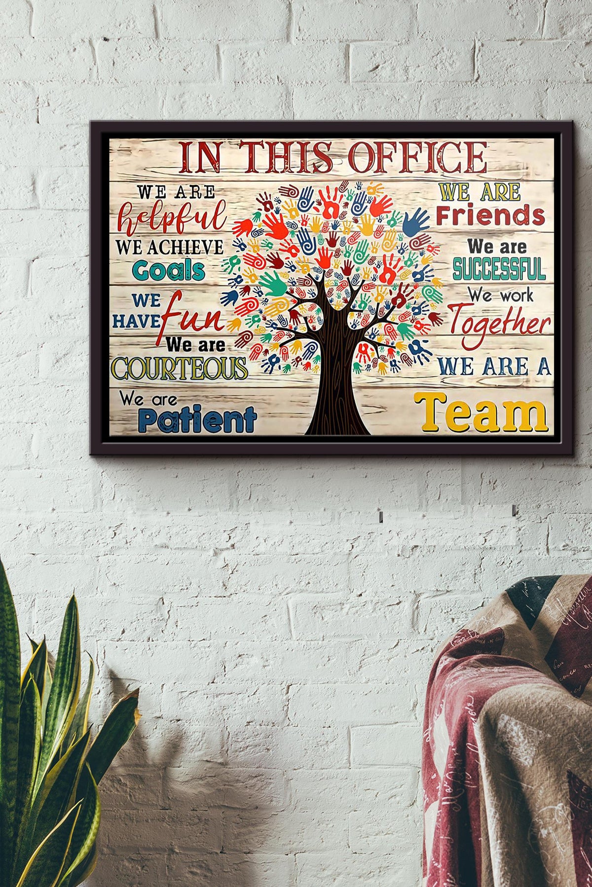 In This Office Social Worker Tree Poster n Framed Matte Canvas
