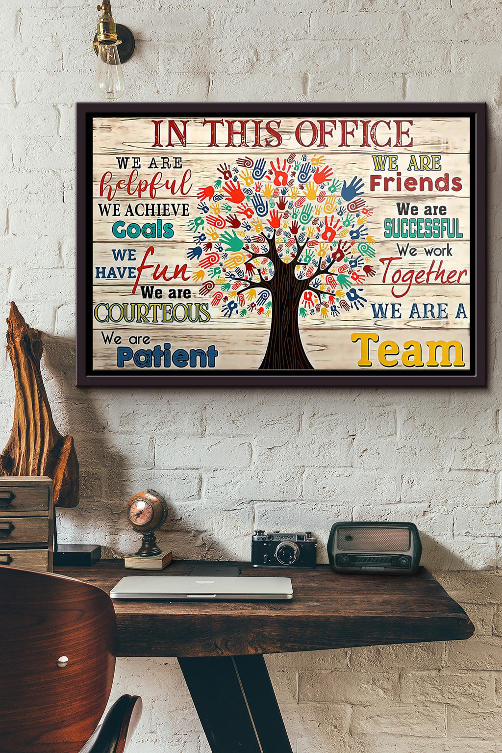In This Office Social Worker Tree Poster n Framed Matte Canvas
