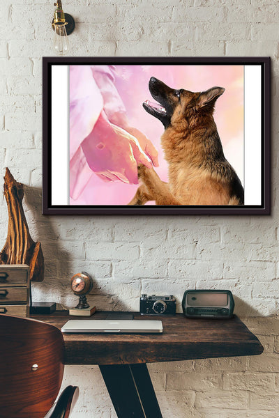 German Shepherd Dog God Welcome To Heaven Poster n Framed Matte Canvas