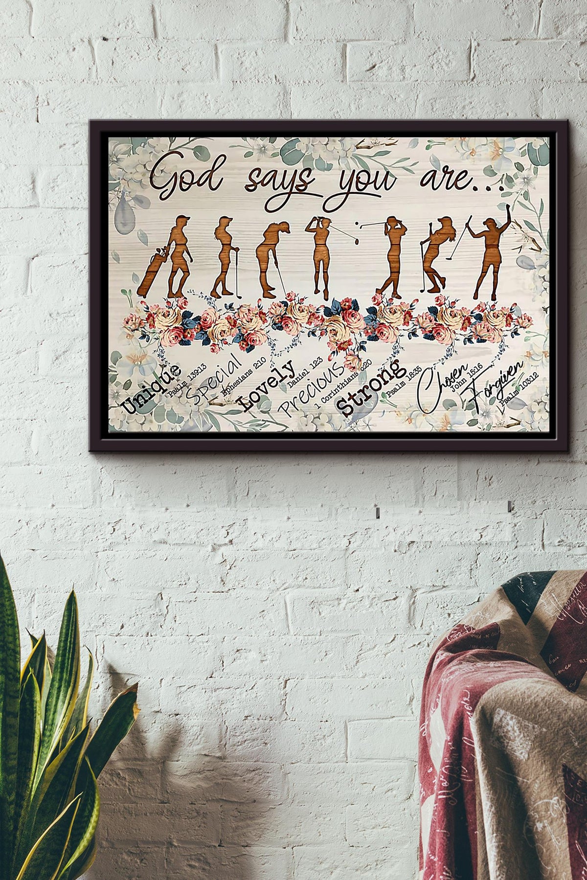 God Says You Are Golf Girl n Framed Matte Canvas