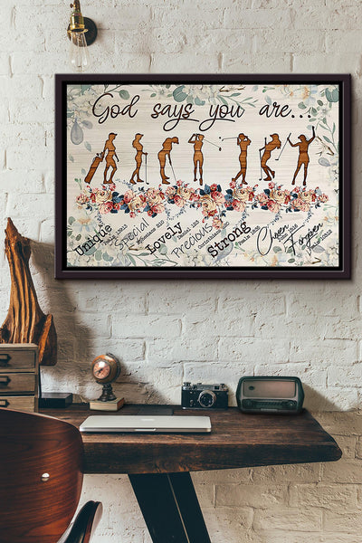 God Says You Are Golf Girl n Framed Matte Canvas