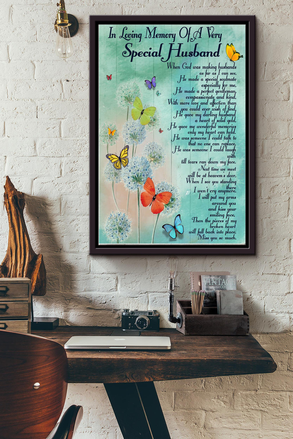 In Living Memory Of A Very Special Husband Framed Matte Canvas