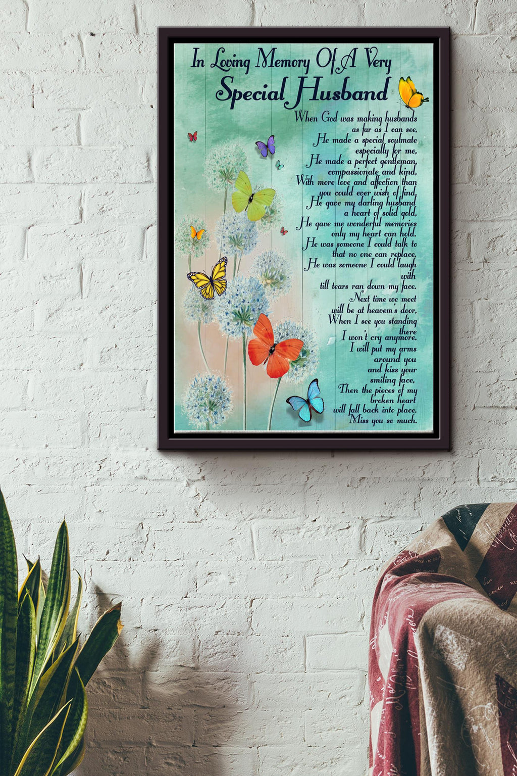 In Living Memory Of A Very Special Husband Framed Matte Canvas
