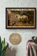 And In To The Barn Cowgirl Poster - Animal Wall Art - Gift For Horse Lover Horse Rider Cowboy Farmhouse Decor Framed Matte Canvas Framed Prints, Canvas