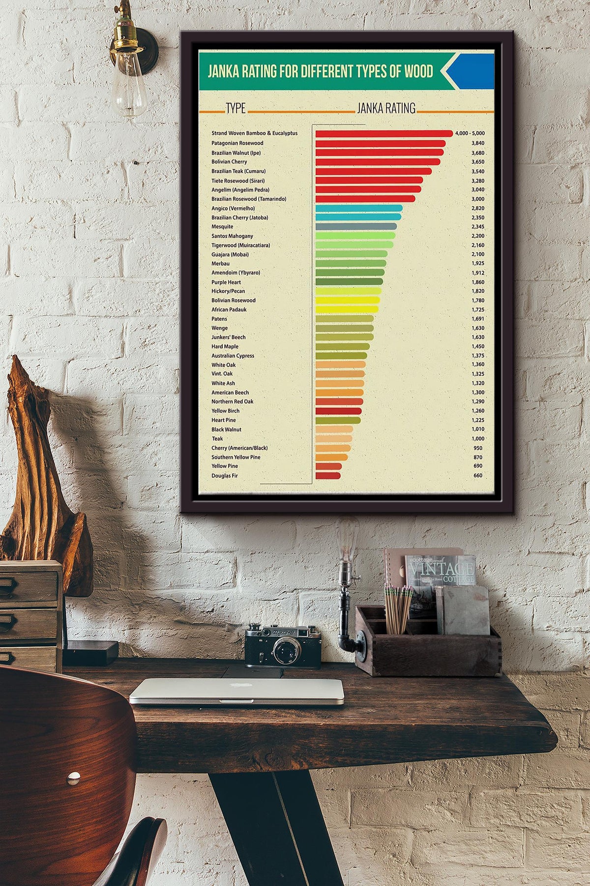 Janka Rating For Different Types Of Wood Poster Framed Matte Canvas