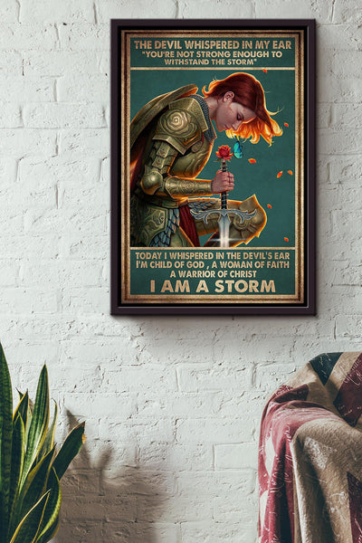 Memorial Quote Female Warrior Of God Gift For Girl Women In Woman's Day Christant Framed Canvas
