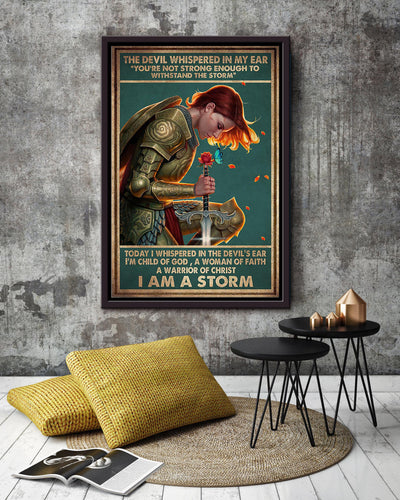 Memorial Quote Female Warrior Of God Gift For Girl Women In Woman's Day Christant Framed Canvas