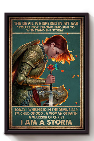 Memorial Quote Female Warrior Of God Gift For Girl Women In Woman's Day Christant Framed Canvas